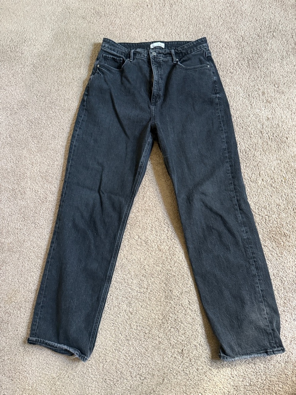 LOFT Woman’s “The Curvy 90s Straight”High Rise Washed Black Jeans Size 8